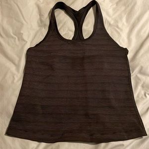 Cool Racerback Tank :: race length :: Luxtreme :: black with white stripes